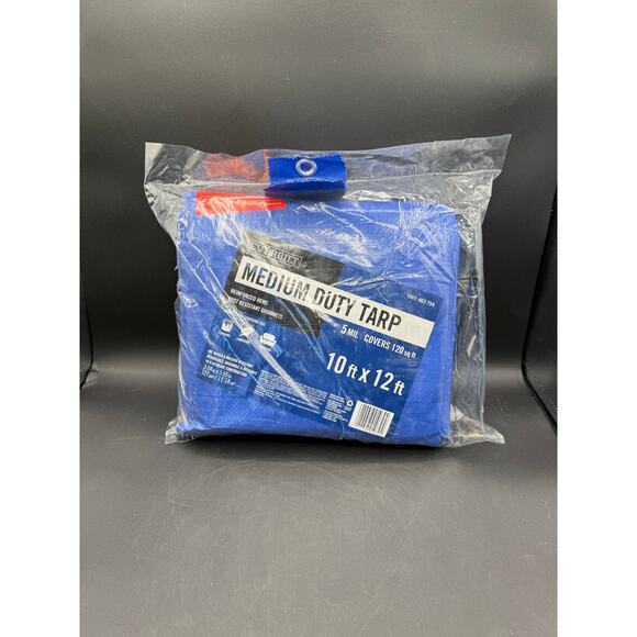 Everbilt 10 ft. x 12 ft. Blue Medium Duty Tarp – Brand New, Never Used - Picture 1 of 8